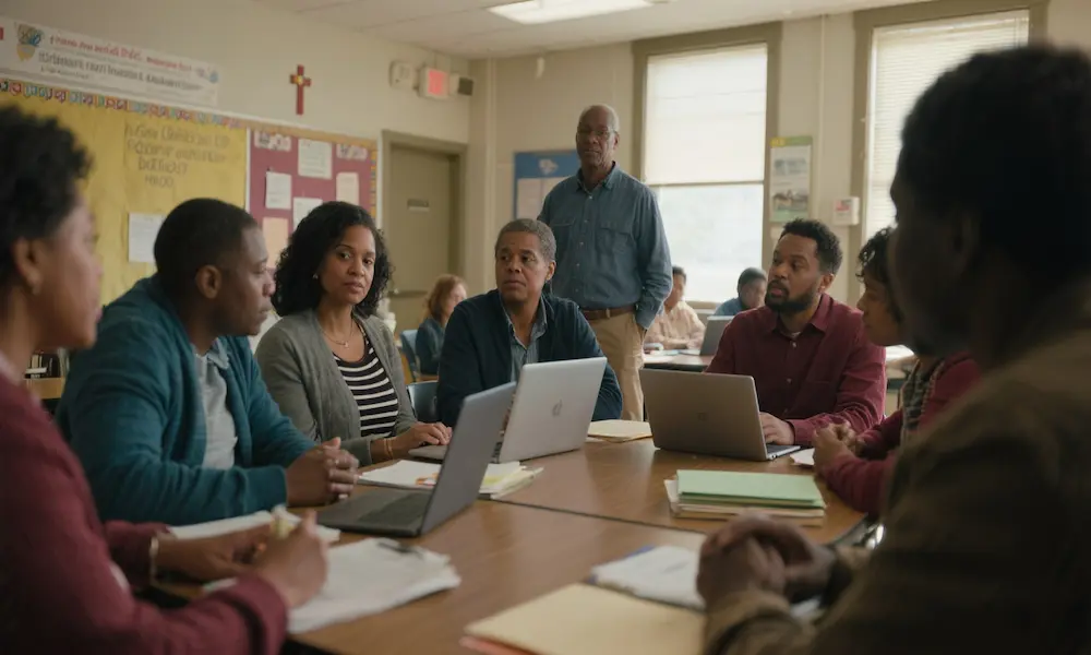 "Christian parents school education advocacy meeting religious studies quality teachers community action