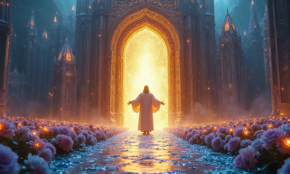 Jesus preparing a mansion in heaven for believers (John 14:2-3