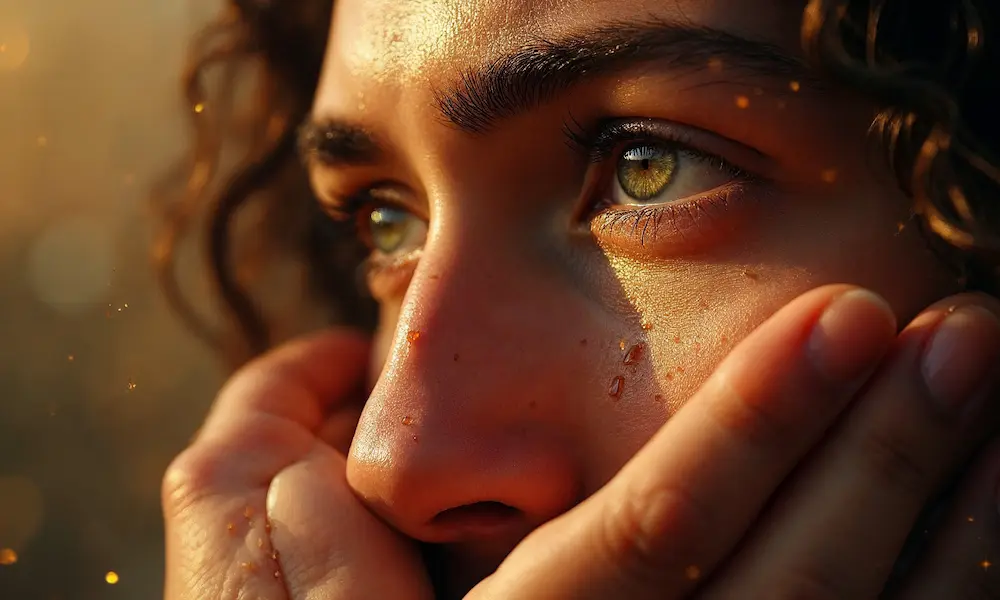God wiping away tears in heaven (Revelation 21:4)