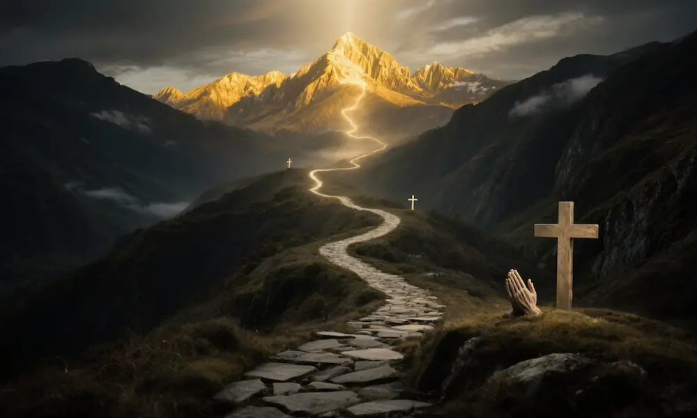 Visual pathway showing ascending steps toward spiritual freedom and transformation