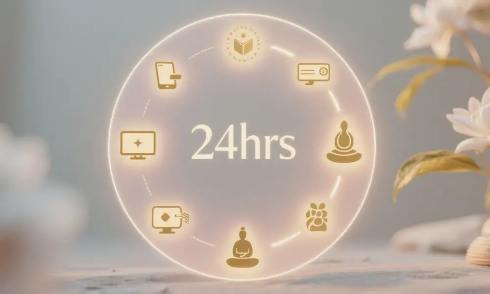 Practical visual guide for balanced technology use in spiritual life