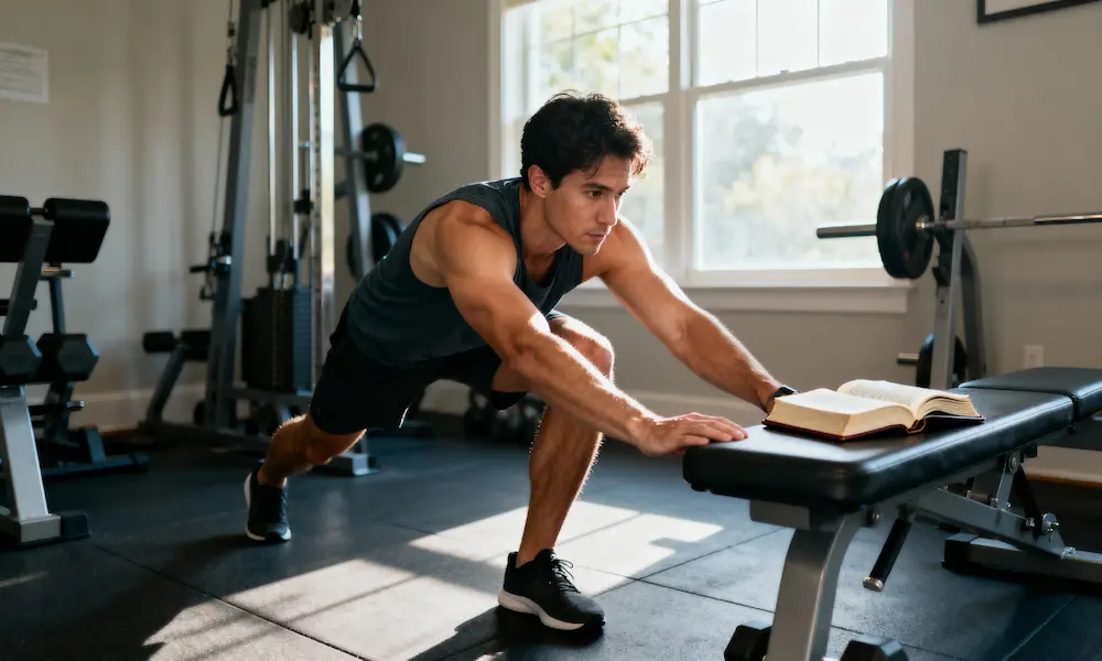 https://apps.abacus.ai/chatllm/?appId=13c6c5e322&convoId=dea77f85e&sidebar=1#:~:text=Determined%20athlete%20stretches%20in%20home%20gym%20with%20open%20Bible%20on%20bench%20and%20motivating%20morning%20light.