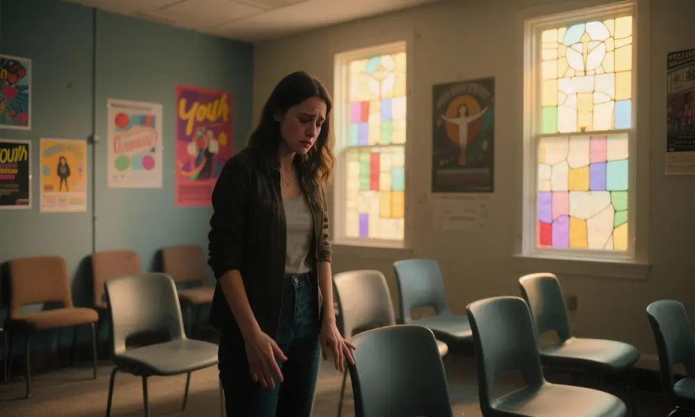 : A youth pastor going through the motions, spiritually disconnected from her calling.