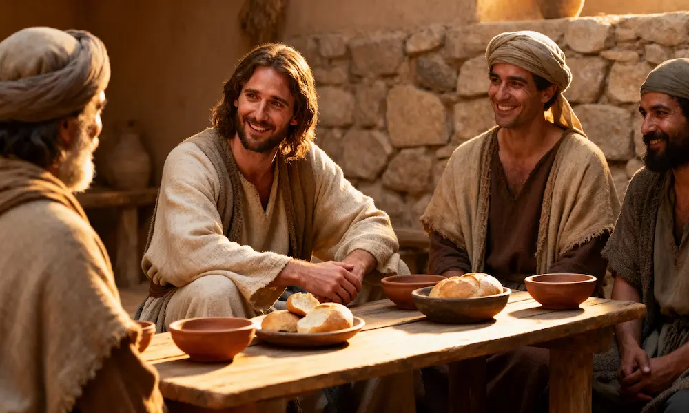 Jesus welcoming the poor and marginalized at table in Luke’s Gospel