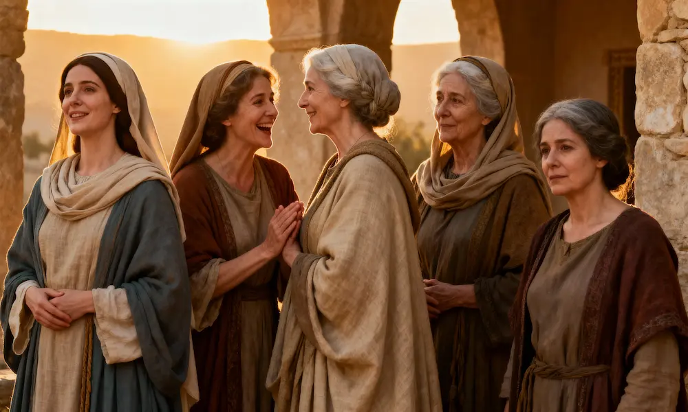 Dignified portrait montage of women highlighted in Luke’s Gospel
