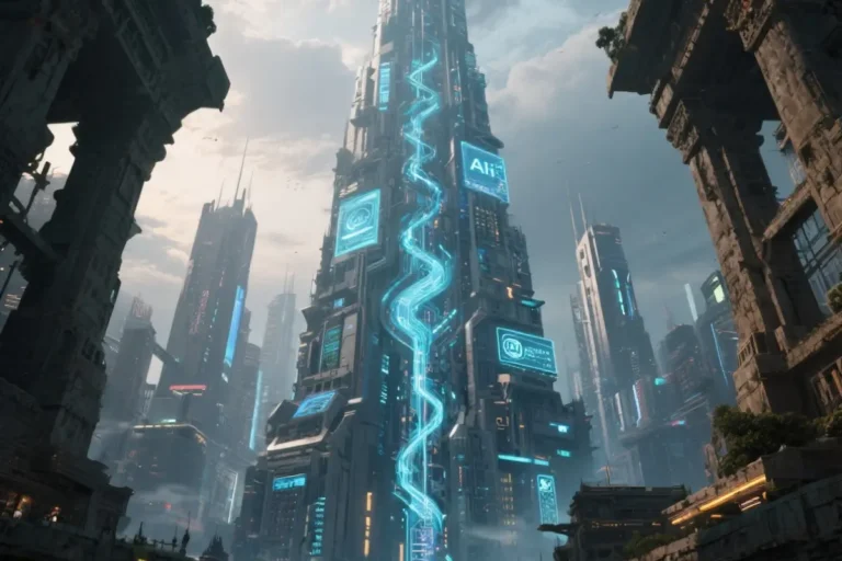 The Tower of Babel and AI: A visual representation of human ambition and the rise of artificial intelligence