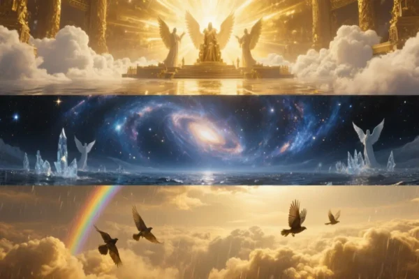 Three distinct heavens revealed in Scripture - atmospheric sky, cosmic space, and God's throne room