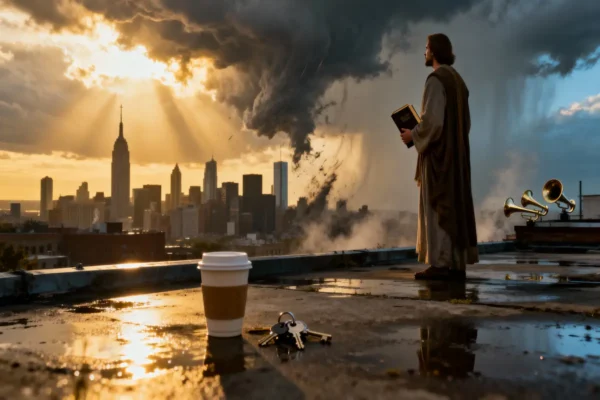 I Saw the Second Coming of Jesus… and I Was Left Behind worker experiencing supernatural vision of heavens opening with angels during Second Coming revelation
